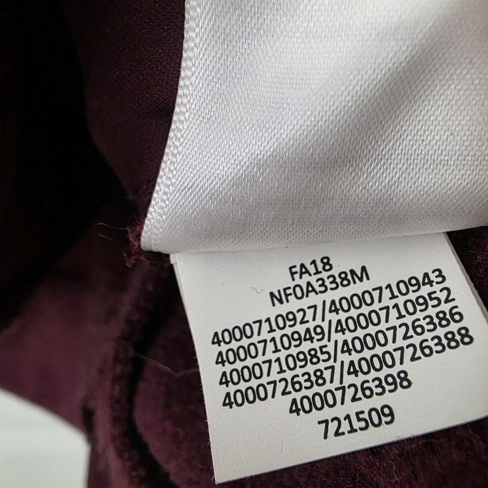 The North Face Furry Fleece Full Zip Jacket M Burgundy Red - Picture 6 of 12